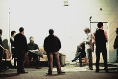 Members of Martian Horses outside the Blackbox Recordings practice space